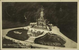 Das Nationaldenkmal auf dem Niederwald. Fliegeraufnahme.