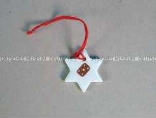 Christbaumschmuck: Plätzchen-Anhänger, Stern mit Lebkuchen-Motiv