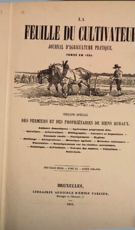 La Feuille du cultivateur. 3. 1860/61 (1861)