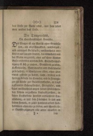Der Taugenichts. Ein charakteristisches Gemälde.