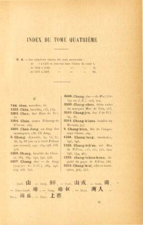 Index du tome quatrième