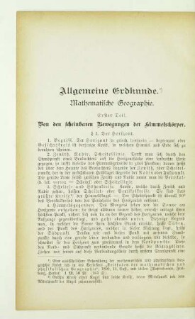 Allgemeine Erdkunde