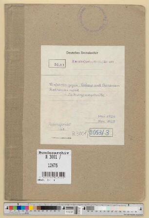 Ermordung Walther Rathenaus.- Verfahren gegen Techow und Genossen: Bd. 4