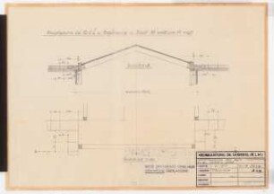 Reichsluftfahrtministerium, Berlin: Hauptgesims Q5L: Schnitt, Grundriss 1:50