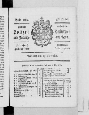 47tes Stück., Ausgabe vom 25. November 1789