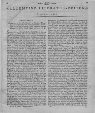 Rixner, T. A.: Handbuch der Geschichte der Philosophie. Sulzbach: Seidel 1822