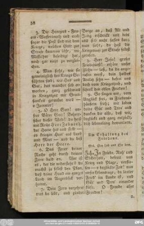 [54.] Um Erhaltung des Friedens.
