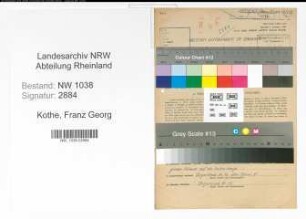 Entnazifizierung Franz Georg Kothe , geb. 15.04.1900 (Ingenieur)