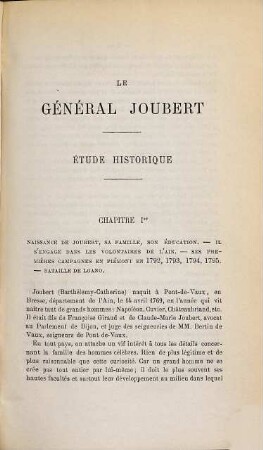 Le général Joubert d'après sa correspondance, par Edmond Chevrier : Étude historique