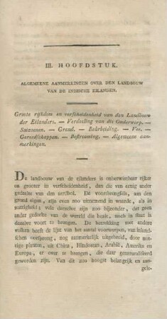 III. Hoofdstuk. Algemeene aanmerkingen over den landbouw van de Indische eilanden