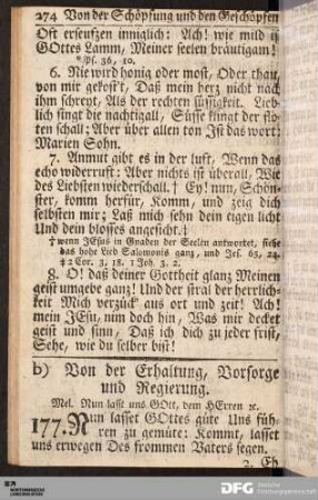 Von der Erhaltung, Vorsorge und Regierung.