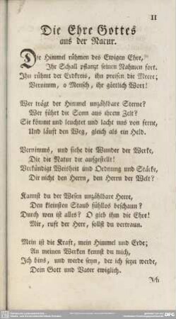 Die Ehre Gottes aus der Natur