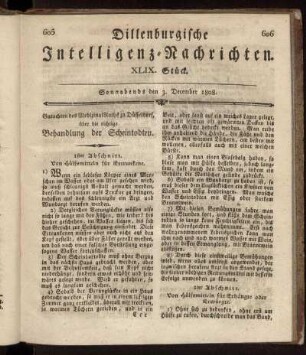 XLIX. Stück... den 3. December 1808 - LIII. Stück... den 31. December 1808.