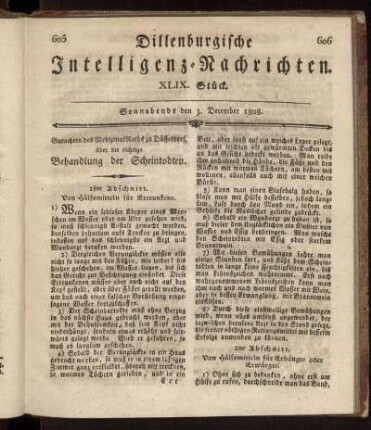 XLIX. Stück... den 3. December 1808 - LIII. Stück... den 31. December 1808.