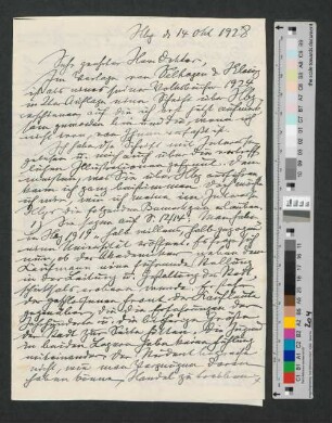 Briefentwurf an Alfred Korn