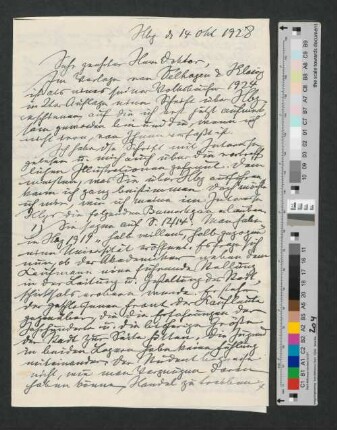 Briefentwurf an Alfred Korn