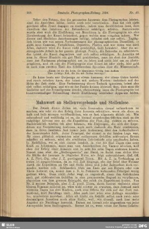 Mahnwort an Stellenvergebende und Stellenlose