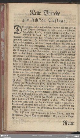 Neue Vorrede zur sechsten Auflage