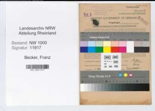 Entnazifizierung Franz Becker, geb. 04.05.1913 (Kaufm.Angest.)