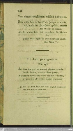 Von einem trächtigen wilden Schweine