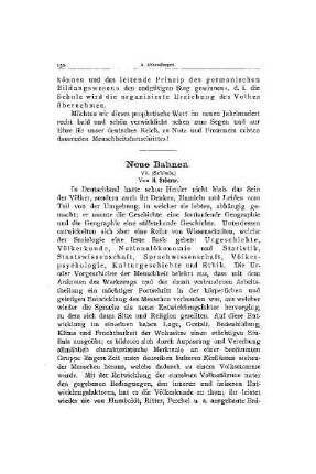 Neue Bahnen : VI. ; (Schluß)
