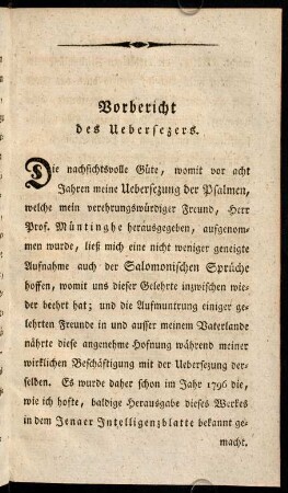 Vorbericht des Uebersezers.
