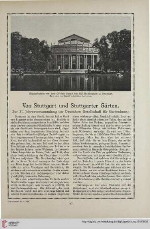 31: Von Stuttgart und Stuttgarter Gärten : Zur 31. Jahresversammlung der Deutschen Gesellschaft für Gartenkunst