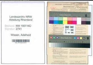 Entnazifizierung Adelheid Wissen , geb. 18.03.1898 ()