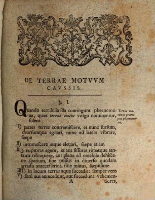 Dissertatio Physica De Terrae Motvvm Cavssis