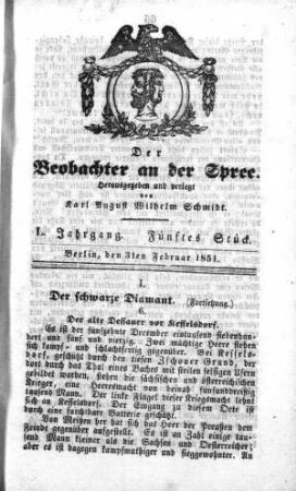 5. Stueck, 3. Februar 1851
