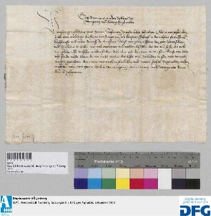 Bischof Gotfrid von Würzburg sagt der Nürnberger Kaufmannschaft zur Frankfurter Herbstmesse Geleit zu.