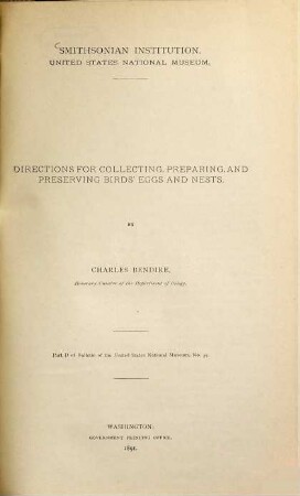 Directions for collecting, preparing, and preserving birds' eggs and nests