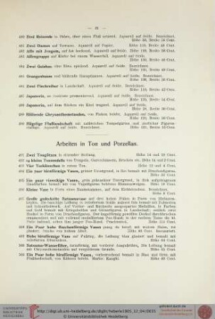 Arbeiten in Ton und Porzellan (Nr. 491-670)