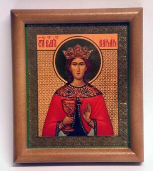 Heilige Barbara mit Krone und Kelch
