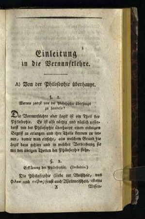 Einleitung in die Vernunftlehre