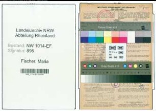Entnazifizierung Maria Fischer , geb. 10.07.1892 (Lehrerin)
