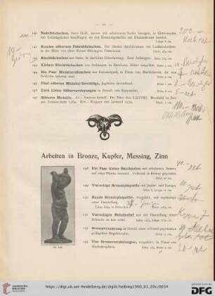 Arbeiten in Bronze, Kupfer, Messing , Zinn (Nr. 148-165)