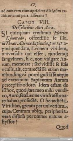 CAPUT VIII. De Coloribus Auri Aurae.