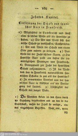 Zehntes Kapitel. Einführung der Schafe von spanischer Race in Frankreich
