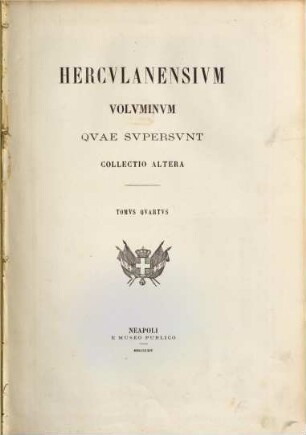 Herculanensium voluminum quae supersunt. Collectio altera. 4. 1864, Fasc. 1