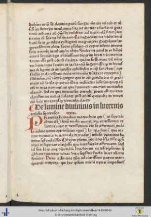 De lumine divinitus in lucernis