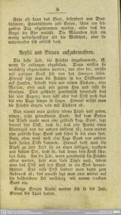 Aepfel und Birnen aufzubewahren