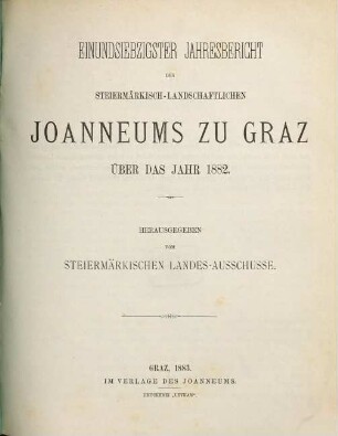 Jahresbericht des Steiermärkisch-Landschaftlichen Joanneums zu Graz : über das Jahr .... 71, 71. 1882