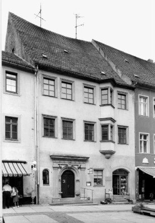 Torgau, Bäckerstraße 8. Wohnhaus mit Laden (Baubeginn 16. Jh., Umbau 1871). Straßenansicht