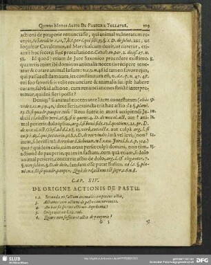 Cap. XIV. De Origine Actionis De Pastu