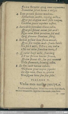 Psalmus V. Verba mea auribus percipe