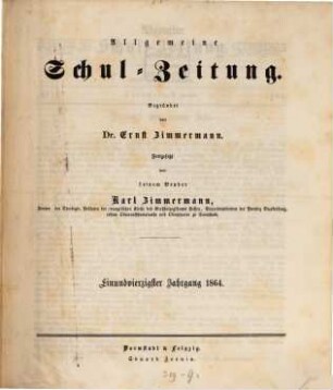 Allgemeine Schulzeitung. 41. 1864