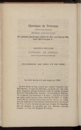 Études Historiques Sur Quelques personnages célèbres du Midi, sour Charles VIII. Louis XII & Francois Ier. - Chapitre Deuxième