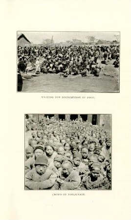 Waiting for distribution of food. - Crowd of applicants