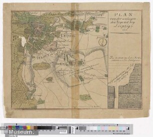 Plan von der umliegenden Gegend bey Leipzig 1800.